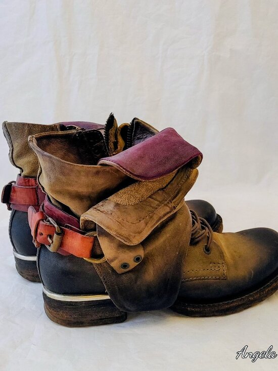 A.S.98 Shoes - AS98 Airstep Handcrafted Distress Leather Combat Boots Size 8 / 37.5